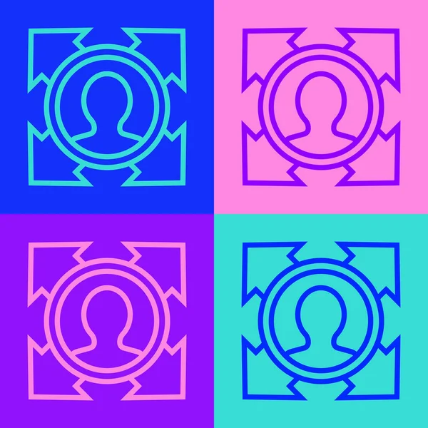 Икона Поп Арта Выделена Цветном Фоне Бизнес Цель Знак Занятости — стоковый вектор