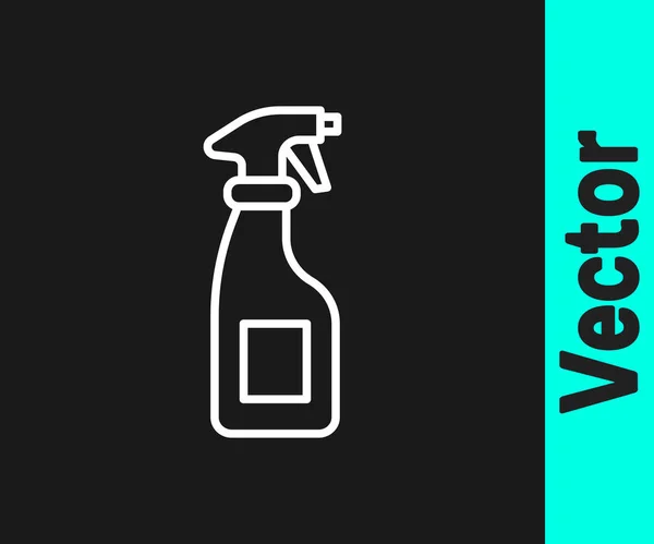 Linha Branca Garrafa Spray Limpeza Com Ícone Líquido Detergente Isolado — Vetor de Stock
