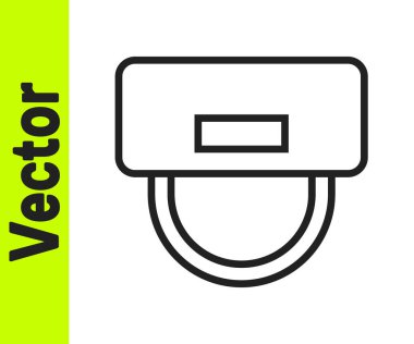 Beyaz arka planda siyah çizgi belboy şapka simgesi izole edildi. Otel tatil köyü servis sembolü. Vektör.