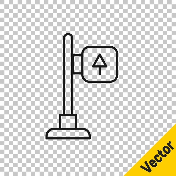 Черная Линия Дорожного Знака Значок Signpost Изолирован Прозрачном Фоне Символ — стоковый вектор