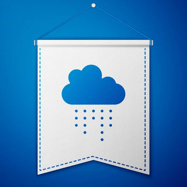 Awan Biru Dengan Ikon Hujan Terisolasi Pada Latar Belakang Biru - Stok Vektor