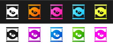 Fasulye konservesi simgesini siyah beyaz arkaplanda izole et. Vektör.