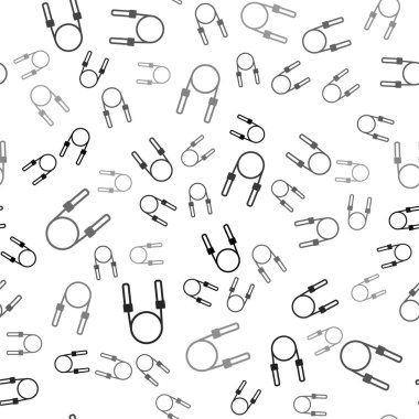 Siyah atlama ipi simgesi beyaz arkaplanda izole edilmiş. İp atlıyorum. Spor malzemeleri. Vektör.