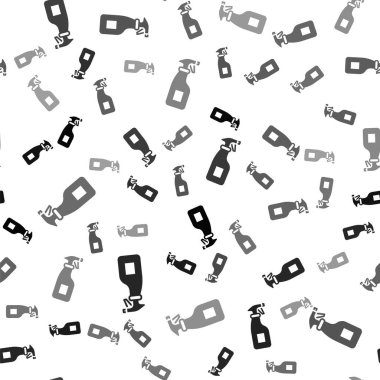 Siyah temizleyici sprey şişesi, beyaz arka planda izole edilmiş deterjan likörü ikonu. Vektör.