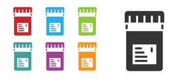 Siyah Biyolojik olarak aktif katkı simgesi beyaz arkaplanda izole edilmiş. Simgeleri renklendirin. Vektör.