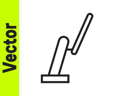 Siyah çizgi Windscreen sileceği simgesi beyaz arkaplanda izole edildi. Vektör İllüstrasyonu.