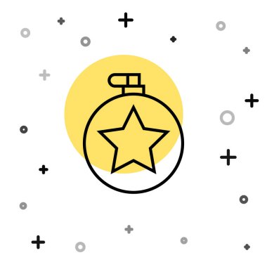 Siyah çizgi kantin su şişesi simgesi beyaz arkaplanda izole edilmiş. Turist matarası ikonu. Kampanyada bir kavanoz su kullanıldı. Rastgele dinamik şekiller. Vektör İllüstrasyonu.