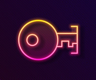 Parlayan neon çizgisi simgesi siyah arkaplanda izole edildi. Vektör İllüstrasyonu.