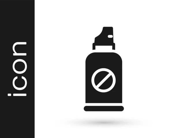 Spray Noir Contre Les Insectes Icône Isolée Sur Fond Blanc — Image vectorielle