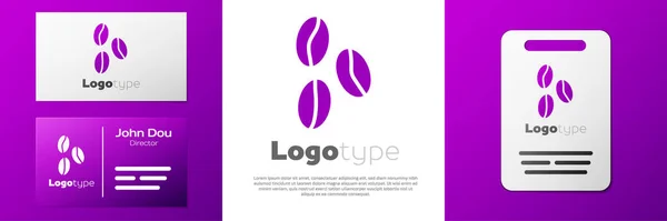 Logotype Coffee Beans Icon Isolated White Background Logo Design Template — Stock Vector