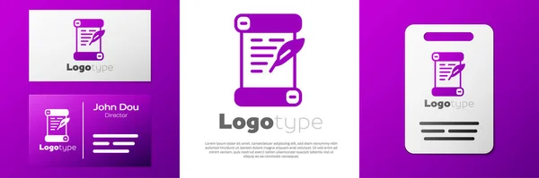 Logotype Decree Paper Parchment Scroll Icon Icon Isolated White Background — Stock Vector