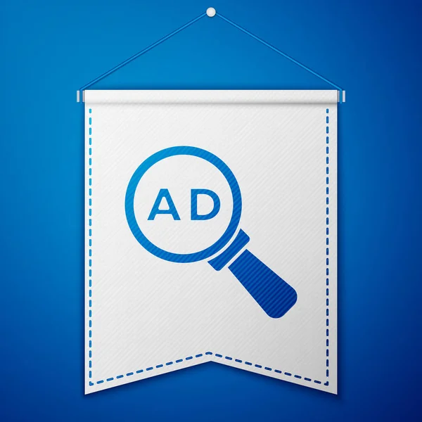 Μπλε Διαφήμιση Εικονίδιο Απομονώνονται Μπλε Φόντο Έννοια Της Διαδικασίας Μάρκετινγκ — Διανυσματικό Αρχείο