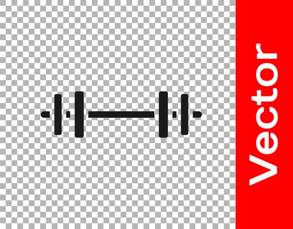 Schwarze Langhantel Ikone Isoliert Auf Transparentem Hintergrund Muskellifting Ikone Fitness — Stockvektor
