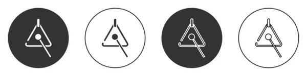 Icône Instrument Musique Black Triangle Isolée Sur Fond Blanc Cercle — Image vectorielle