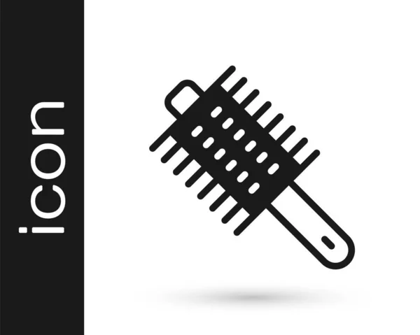Black Hairbrush Symbol Isoliert Auf Weißem Hintergrund Haarschild Kämmen Friseur — Stockvektor