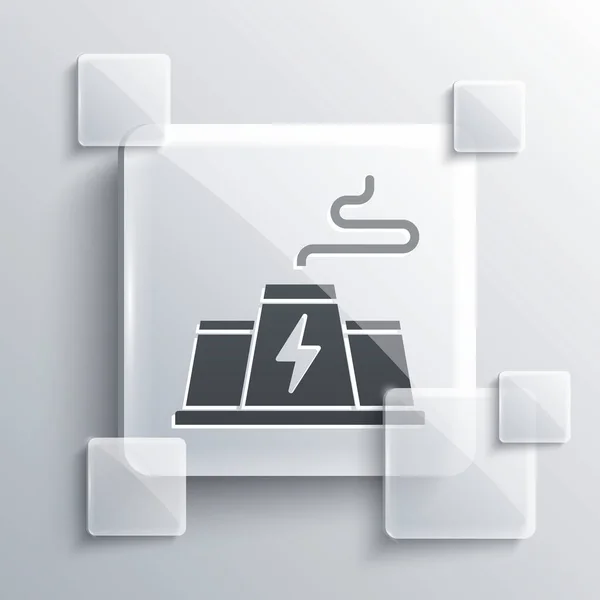 Planta Energía Gris Icono Fábrica Aislados Sobre Fondo Gris Concepto — Vector de stock