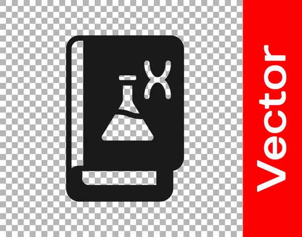 Icono Libro Ingeniería Genética Negra Aislado Sobre Fondo Transparente Símbolo — Archivo Imágenes Vectoriales