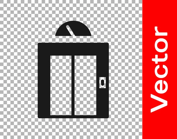 Icône Levage Noir Isolé Sur Fond Transparent Symbole Ascenseur Vecteur — Image vectorielle