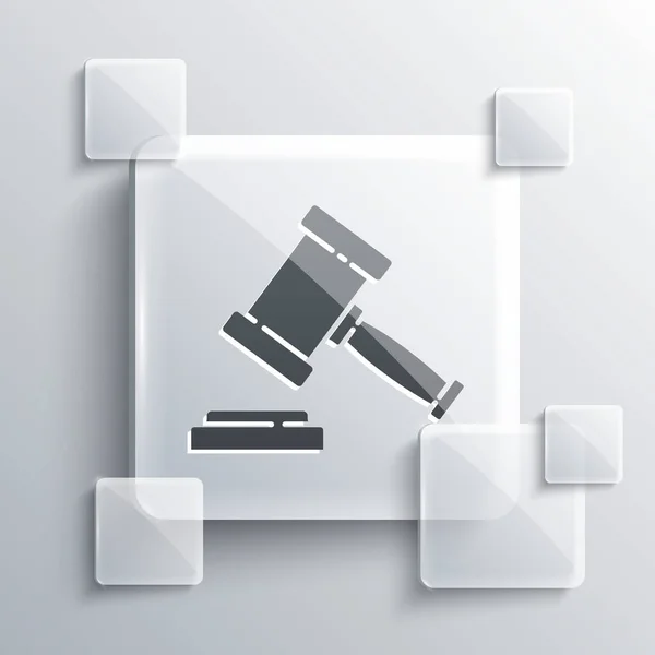 Grey Judge Gavel Icon Isolated Grey Background Gavel Adjudication Sentences — Stock Vector
