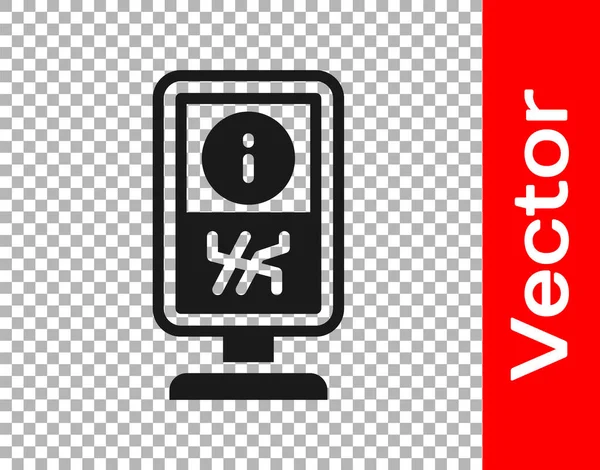 Black Information Stand Symbol Isoliert Auf Transparentem Hintergrund Vektor — Stockvektor