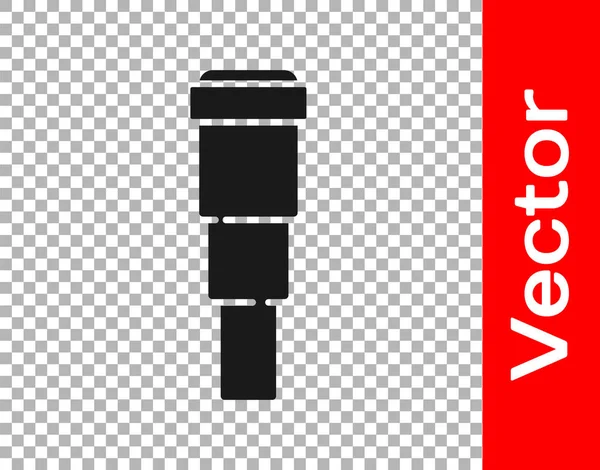 Черный Spyglass Телескоп Значок Объектива Изолирован Прозрачном Фоне Матросское Шпионское — стоковый вектор