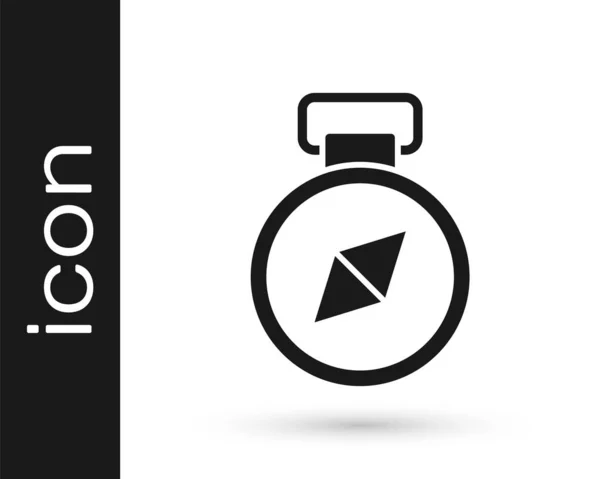 Schwarzes Kompass Symbol Isoliert Auf Weißem Hintergrund Windrose Navigationssymbol Windrose — Stockvektor
