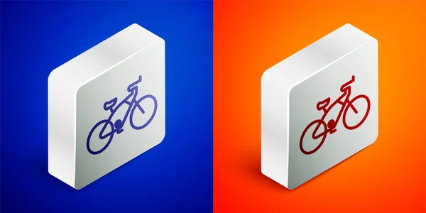 Ισομετρική Γραμμή Εικονίδιο Ποδηλάτων Απομονωμένο Μπλε Και Πορτοκαλί Φόντο Αγώνας — Διανυσματικό Αρχείο