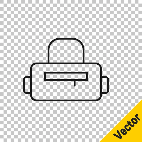 Black Line Sporttasche Symbol Isoliert Auf Transparentem Hintergrund Vektor — Stockvektor
