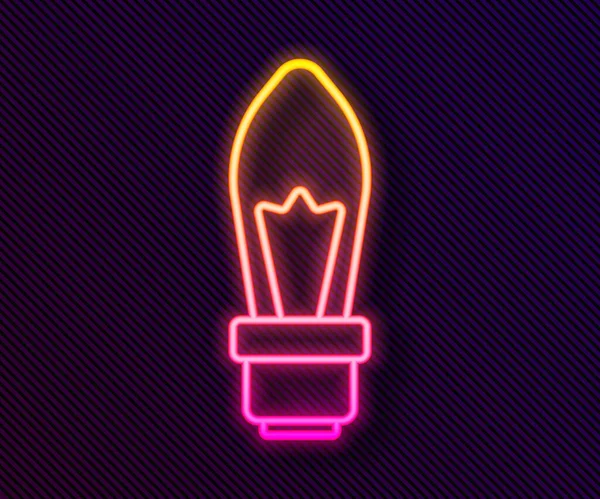 Gloeiende Neon Lijn Lamp Met Concept Van Idee Icoon Geïsoleerd — Stockvector