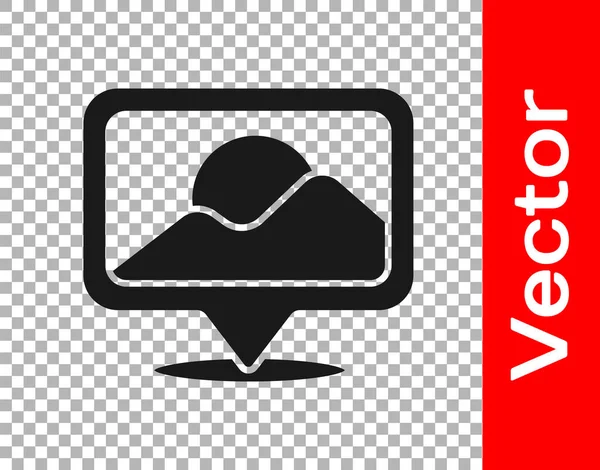 Black Map Pin Icon Isoliert Auf Transparentem Hintergrund Navigation Zeiger — Stockvektor