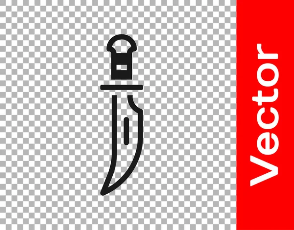 Black Dagger Icon Isolated Transparent Background Knife Icon Sword Sharp — Stock Vector