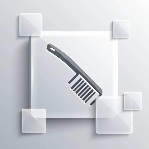 Graue Haarbürste Symbol Isoliert Auf Grauem Hintergrund Haarschild Kämmen Friseur — Stockvektor