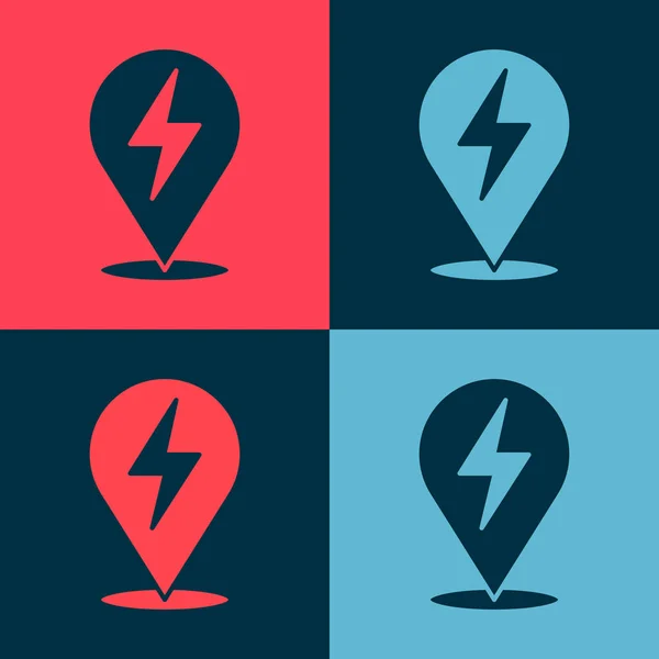 Pop Art Lightning Bout Pictogram Geïsoleerd Kleur Achtergrond Flash Icoon — Stockvector