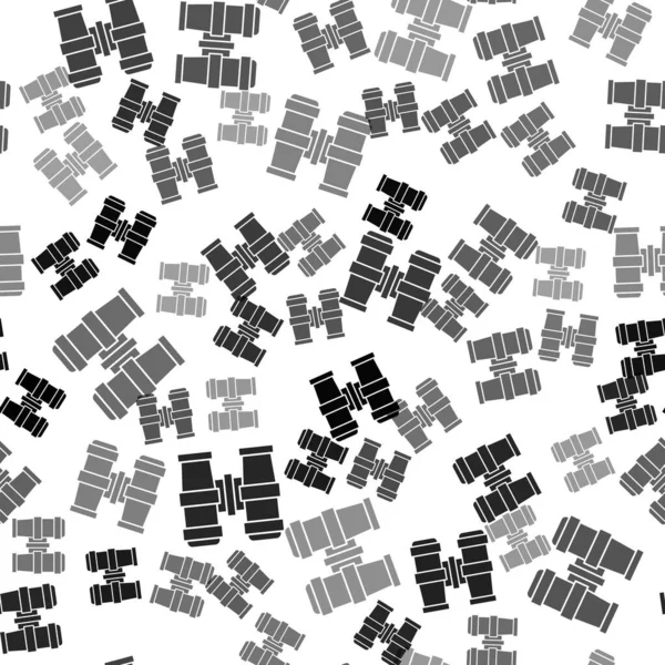 Das Schwarze Fernglas Symbol Isoliert Nahtlose Muster Auf Weißem Hintergrund — Stockvektor