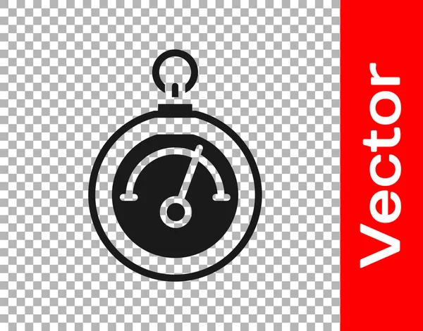 Schwarzes Barometer Symbol Isoliert Auf Transparentem Hintergrund Vektor — Stockvektor