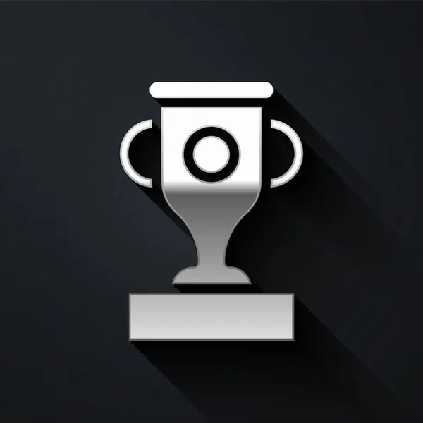 Ikona Silver Award Cup Izolované Černém Pozadí Symbol Vítězné Trofeje — Stockový vektor