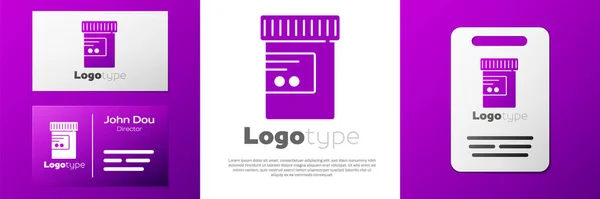 ロゴタイプ白い背景に単離された医学ボトルと薬のアイコン 瓶の丸薬のサイン 薬局の設計 ロゴデザインテンプレート要素 ベクトル — ストックベクタ
