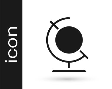 Gri Dünya ikonu beyaz arka planda izole edildi. Vektör İllüstrasyonu.