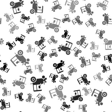 Siyah Traktör simgesi beyaz arkaplanda izole edilmiş. Vektör.