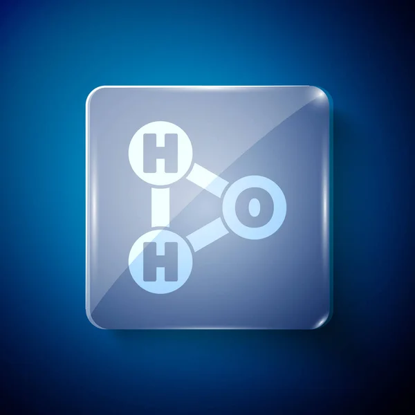 Bílá Chemický Vzorec Pro Kapky Vody H2O Tvaru Ikony Izolované — Stockový vektor