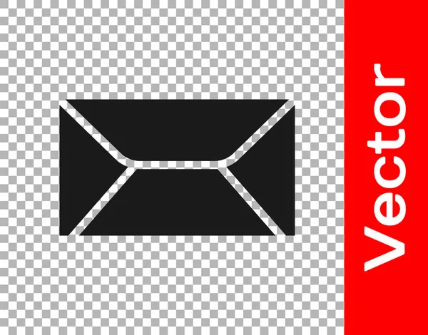 Ícone Envelope Preto Isolado Fundo Transparente Símbolo Letra Mensagem Email — Vetor de Stock