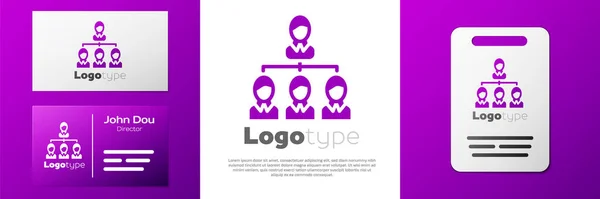 ロゴタイプビジネス階層の組織図のインフォグラフィックアイコンは 白い背景に隔離されています 企業組織のグラフィック要素 ロゴデザインテンプレート要素 ベクトル — ストックベクタ