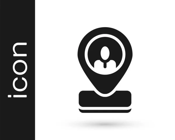 Black Worker Location Icon Isolated White Background Vector — 스톡 벡터