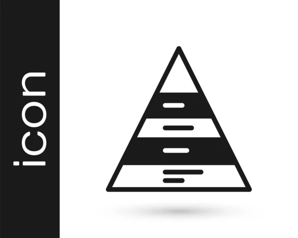 Icono Infografía Gráfico Piramidal Black Business Aislado Sobre Fondo Blanco — Archivo Imágenes Vectoriales