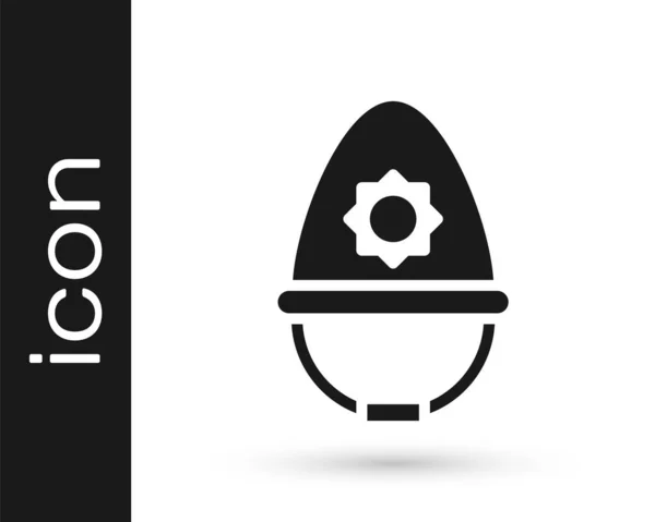 Černá Britská Policejní Helma Ikona Izolované Bílém Pozadí Vektor — Stockový vektor