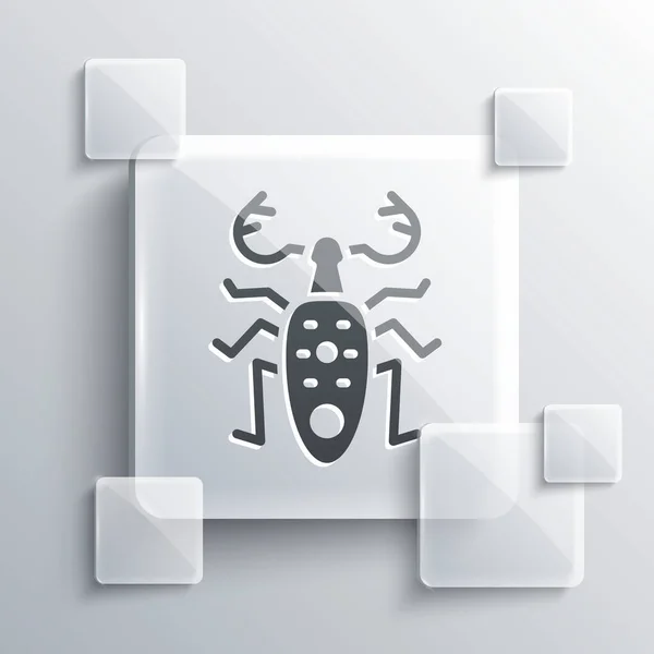 Icono Ciervo Escarabajo Gris Aislado Sobre Fondo Gris Escarabajo Con — Archivo Imágenes Vectoriales