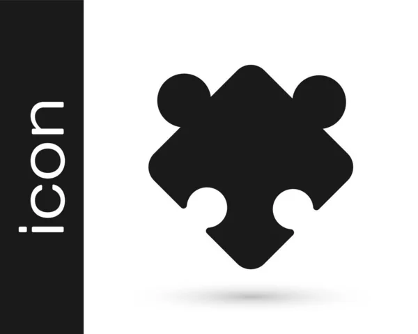 Black Puzzle Piezas Icono Juguete Aislado Sobre Fondo Blanco Vector — Archivo Imágenes Vectoriales