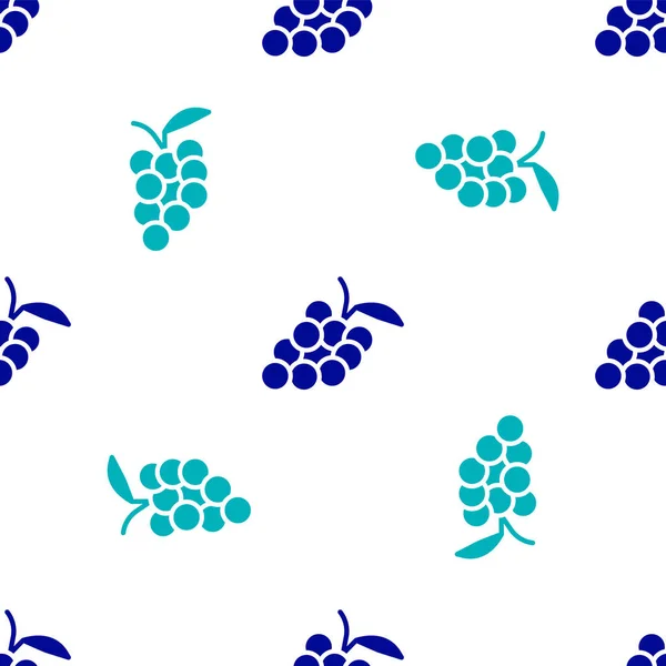Blue Grape Fruit Icoon Geïsoleerd Naadloos Patroon Witte Achtergrond Vector — Stockvector
