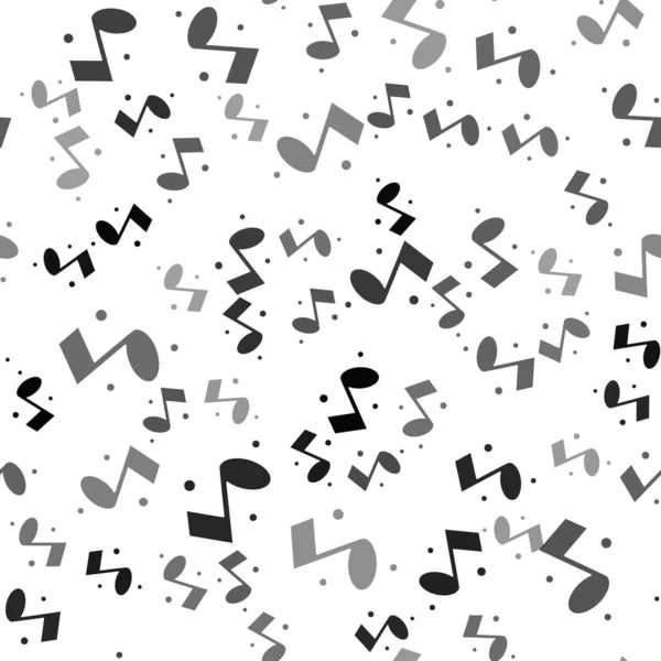 ブラック音楽ノート トーンアイコンは 白の背景にシームレスなパターンを分離 ベクトル — ストックベクタ