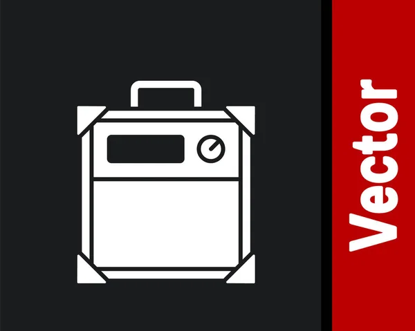 White Guitar Amplifier Symbol Isoliert Auf Schwarzem Hintergrund Musikinstrument Vektor — Stockvektor